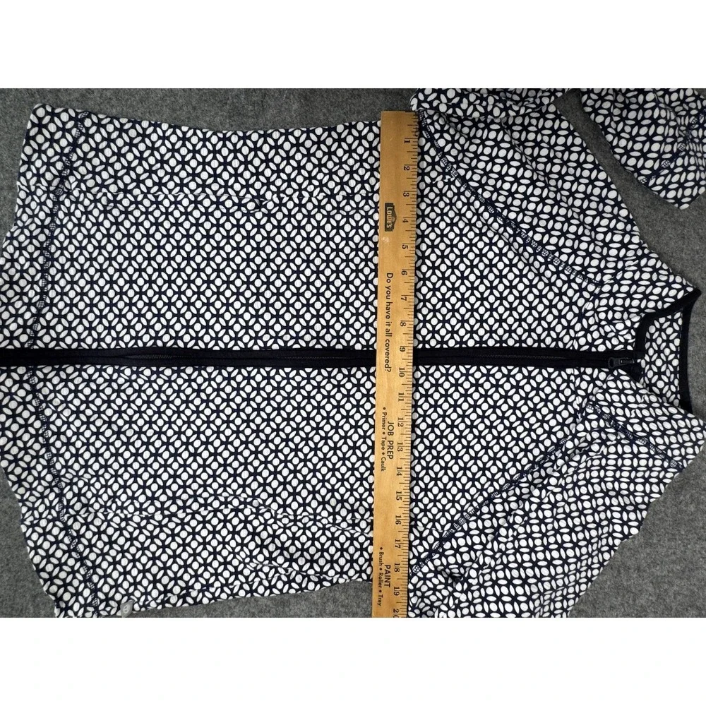 Talbots Women's Full Zip Jacket Sweatshirt Blue & White Size Medium - Picture 9 of 9